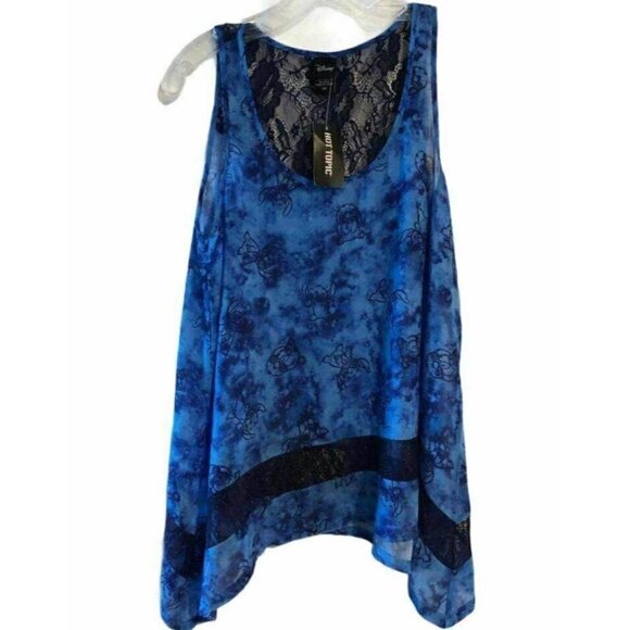 🛒 $15 Disney Lilo And Stitch Tie Dye Lace Inset Tank Top New Size S/M #4142 - Picture 1 of 6